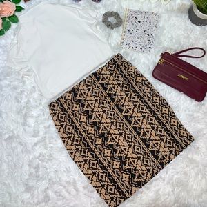 Forever 21 Medium Brown Patterned Mini Skirt